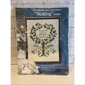 VTG MCM 1973 PARAGON'S CREATIVE CREWEL NEEDLE CRAFT WEDDING SAMPLER KIT#0768-ART